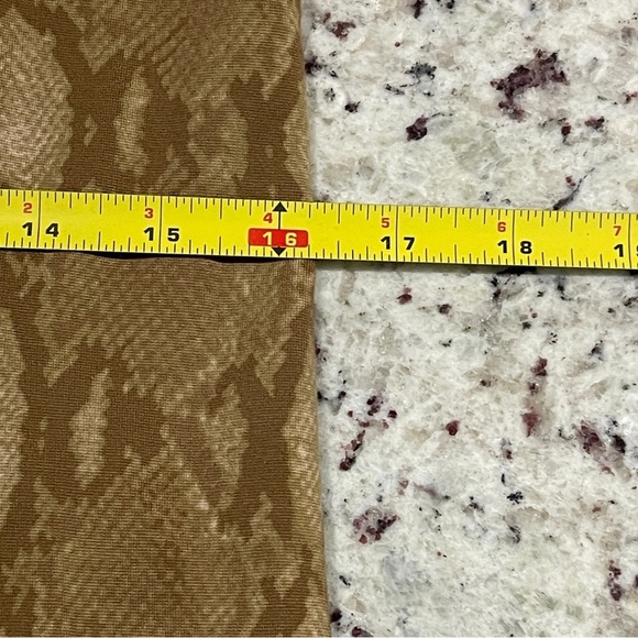 Lauren Ralph Lauren Snakeskin Print Dress Size Small Short Sleeve Beige Brown - Picture 6 of 7